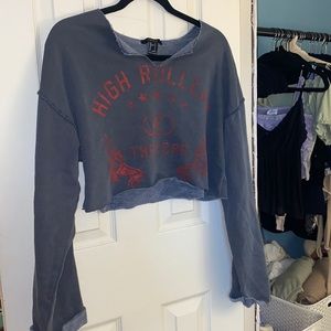 Cropped graphic sweatshirt